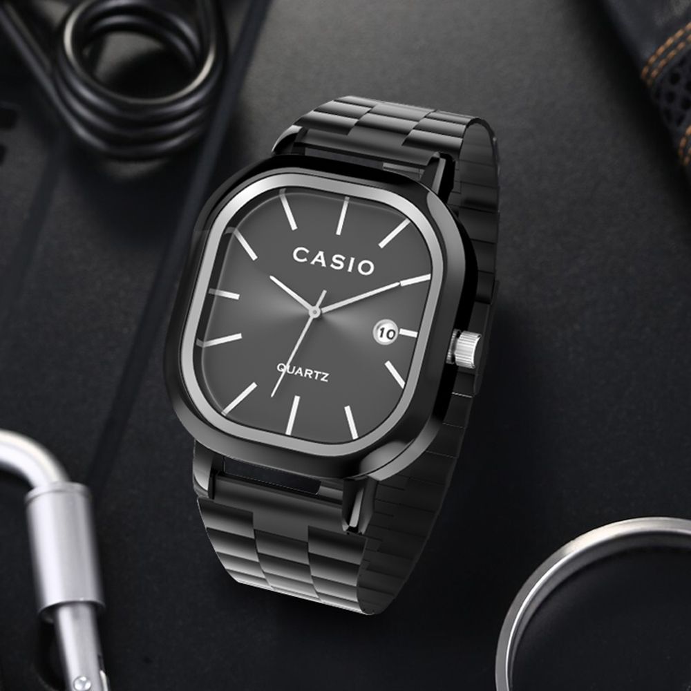 【2YEARS WARRANTY】Casio Watch for Men Waterproof Quartz Watch Stainless Steel Date Luminous Luxury Business Casual Watch A138