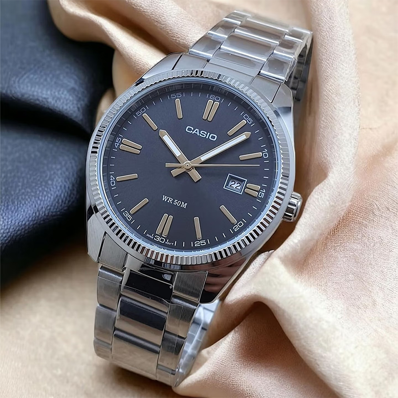 【2YEARS WARRANTY】Casio Watch for Men Waterproof Quartz Watch Stainless Steel Date Luminous Luxury Business Casual Watch MTP-1302D-1A2