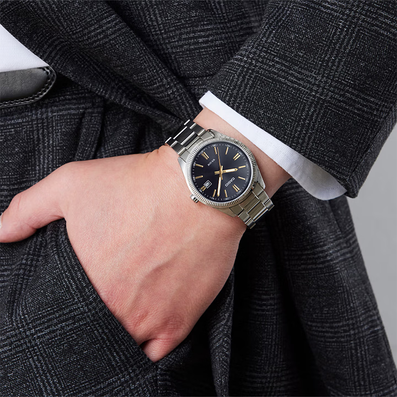 【2YEARS WARRANTY】Casio Watch for Men Waterproof Quartz Watch Stainless Steel Date Luminous Luxury Business Casual Watch MTP-1302D-1A2