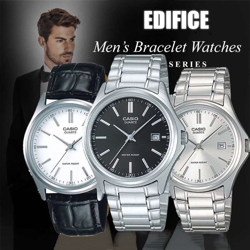 【2YEARS WARRANTY】Casio Watch for Men Waterproof Quartz Watch Stainless Steel Date Luminous Luxury Business Casual Watch MTP-1183-1A
