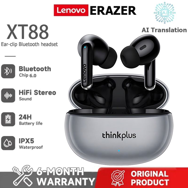 Lenovo XT88 Bluetooth Earphone Wireless Earphone 9D Stereo Sports Waterproof Wireless Earbuds Bluetooth 5.3 Headset With Mic