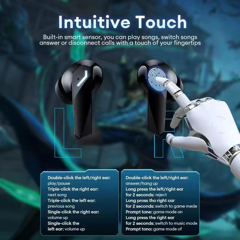 New Lenovo XT53 Wireless Bluetooth 5.4 Earphones LED Digital Display Waterproof Earbuds Noise Cancelling Gaming Headset