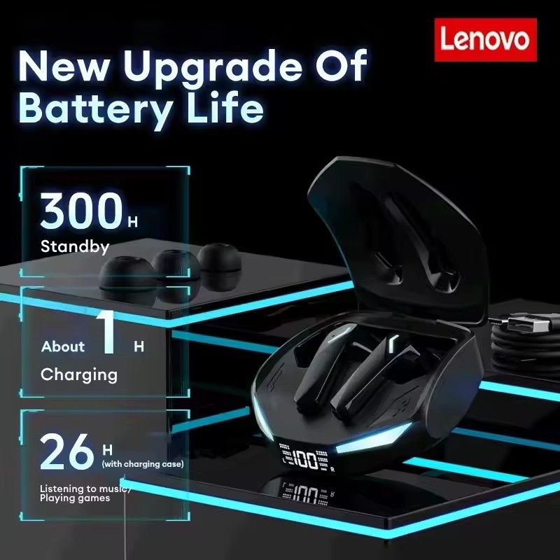New Lenovo XT53 Wireless Bluetooth 5.4 Earphones LED Digital Display Waterproof Earbuds Noise Cancelling Gaming Headset