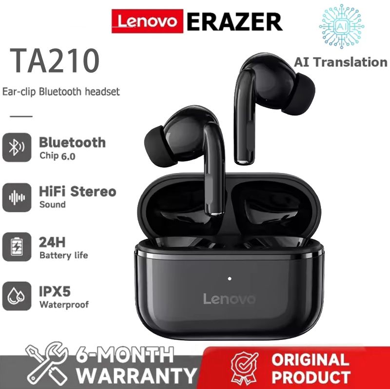 Lenovo TA210 Wireless Earphones Bluetooth 5.4 Long Battery Music Gaming Earphone with MIC Waterproof Sport Earbuds