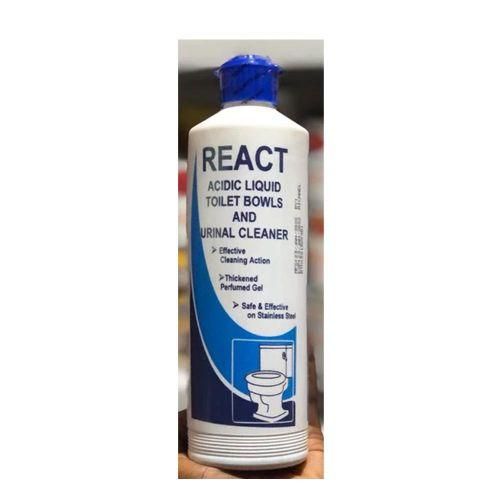 React Acidic Liquid Toilet Bowls & Urinal Cleaner –500ml tackles tough stains, scales, and odors with powerful acidic action.Its fast-acting formula disinfects and leaves your restroom sparkling clean
