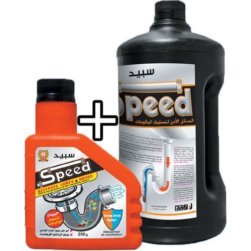Speed Liquid Drain Block Opener 1L+SPEED Granules Drain Opener - 300g COMBO-Perfect combination for cleaning all your clogged pipes, drains, sink, washbasin. Effectively dissolves all the grease