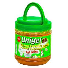 Unigel Pine Disinfectant Floor Cleaner - 1Kg cuts through stubborn dirt, effectively sanitizing and cleaning floors made from linoleum, PVC, sealed woods, sealed cork, terrazzo, thermoplastic floors