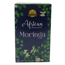 Chai Bora African Infusions Moringa Tea, -25 Tea Bags-s most notably known for its detoxifying properties. Moringa leaves are loaded with micronutrients and its benefits.