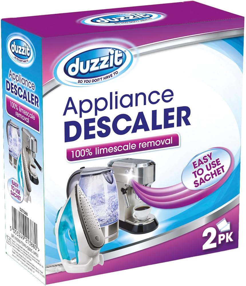 Duzzit Appliance Descaler Easy To Use Sachets For Kettle Coffee Machine Removes Limescale, Purple (Pack Of 2)suitable for most small household appliances, steam irons, kettles and coffee machines.