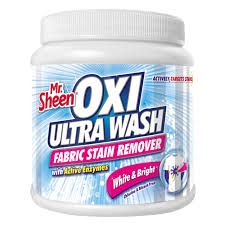 Mr. Sheen Oxi Ultra Wash White And Bright Fabric Stain Remover 400g-powerful stain remover that removes tough stains on fabric. With it’s ability to actively target stains,leaves your clothes brighter