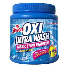 Mr. Sheen Oxi Ultra Wash Colours Fabric Stain Remover 400g-powerful stain remover that removes tough stains on fabric. With it’s ability to actively target stains,leaves your clothes brighter.