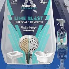 Astonish Lime Blast Limescale Remover – 750ml powerful solution for tackling stubborn limescale and mineral deposits.This highly effective formula quickly dissolves limescale build-up on taps, showers