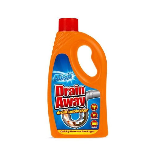 Duzzit Drain Away drain unblocker Liquid 400Ml- Liquid drain cleaner formulated to clear slow-running or blocked indoor drains. Pour, wait, and rinse with hot water