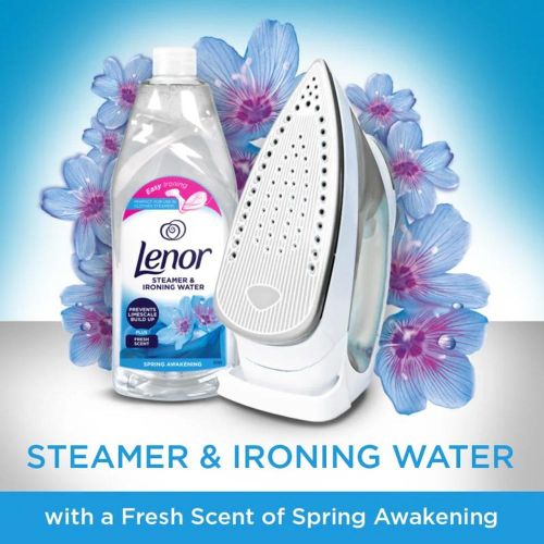 Lenor Steamer&Ironing Water Fresh Scent Spring Awakening 1 Litre-A perfect combination of Lenor Summer Breeze fragrance that makes ironing easier and protects your iron and steamer from limescale buil