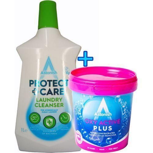 Astonish Protect+Care Laundry Cleanser 1 litre+Oxy Active Non Bio Stain Remover 600g Combo-super concentrated its ideal for those tougher than usual stains.