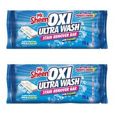 Mr Sheen Oxi Ultra Wash Pre Fabric Stain Remover Bar 75g-The Mr. Sheen Oxi Ultra Fabric Stain Remover range offers you a powerful stain remover that removes tough stains on fabric.