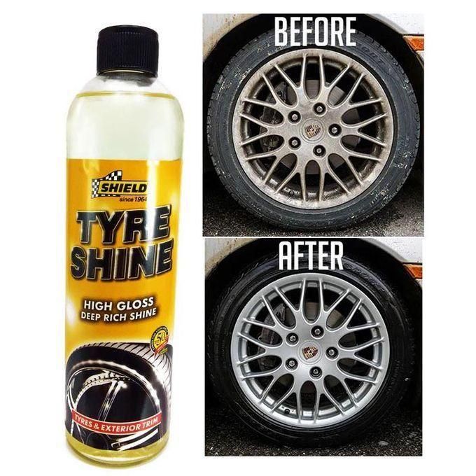 Shield Tyre Shine - 500ml-It is designed to restore a tire's color, provide a long-lasting shine, and offer protection against dirt, UV rays, and fading