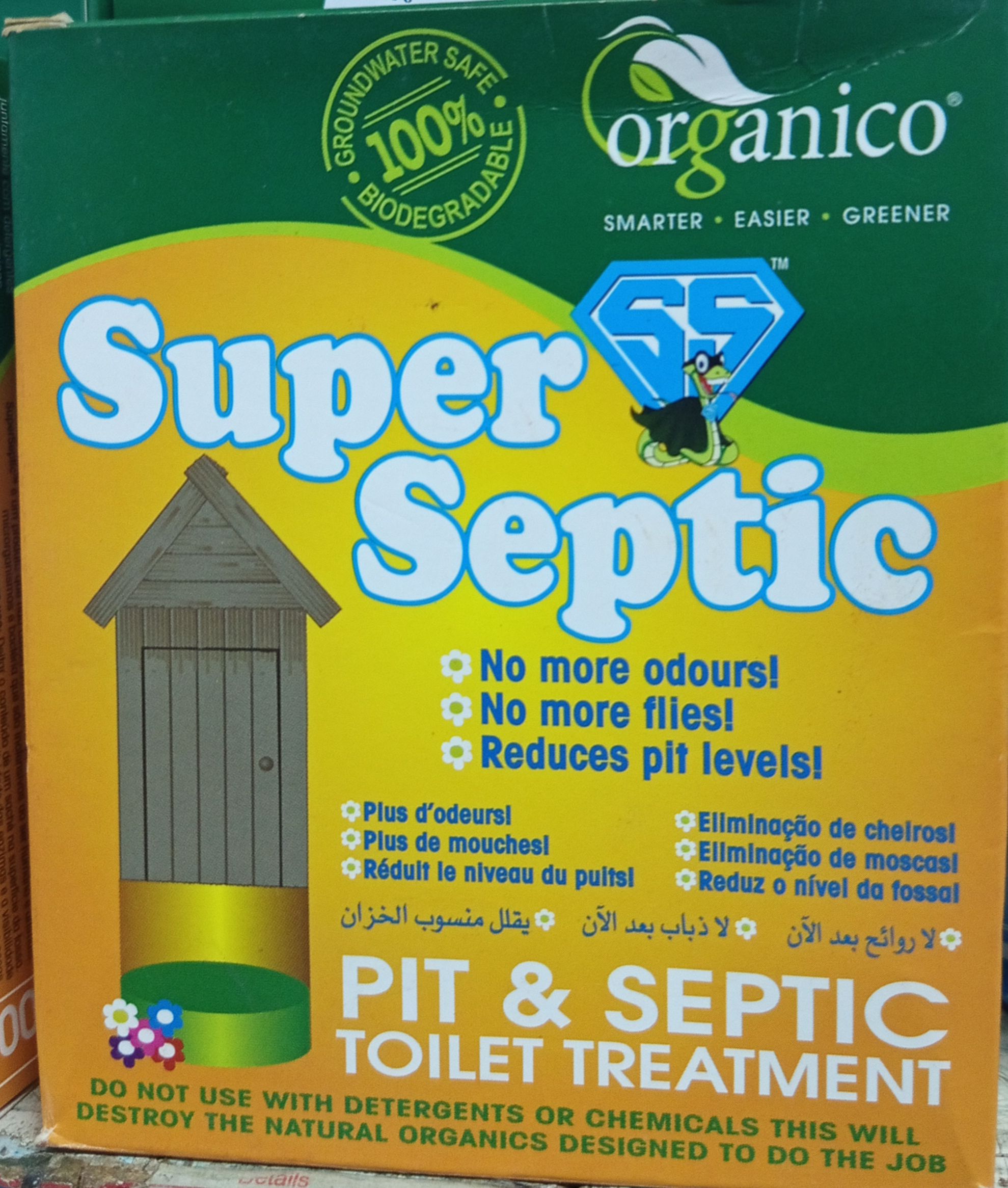 Super Septic & Pit Latrine Digester 100g – is a fast-acting, eco-friendly solution designed to break down waste, eliminate odors, and reduce sludge buildup in pit latrines and septic systems