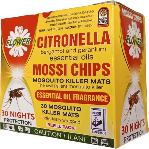 Refill Flower Mossi Chips -30 Individual chips in 5 different fragrances to choose from-Simply replace with a new MOSSI CHIP each night. Mosquito chips are considered inert. No explosion hazard.