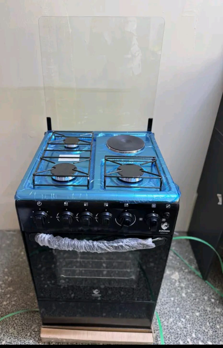 Euroken Cooker New Arrival 3G+1E Electric Oven Free Stand Glass Top Cooker