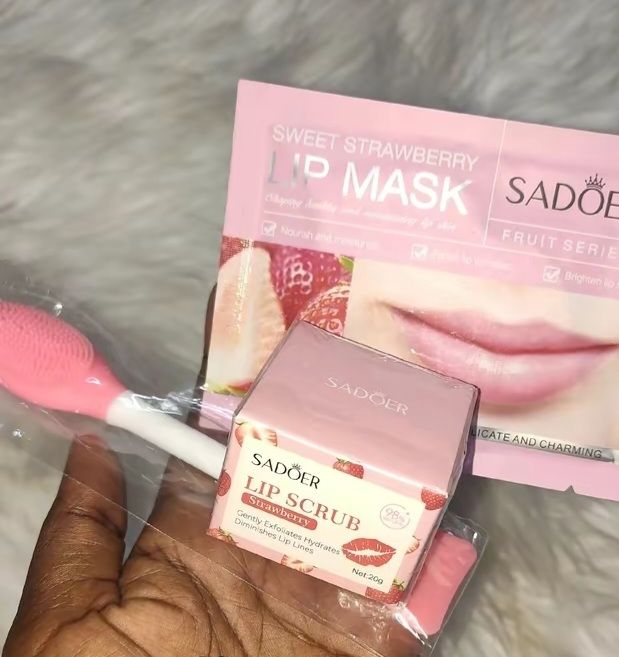 Lips care 3 in 1 package inclusive of lip mask, lip scrub and lip brush