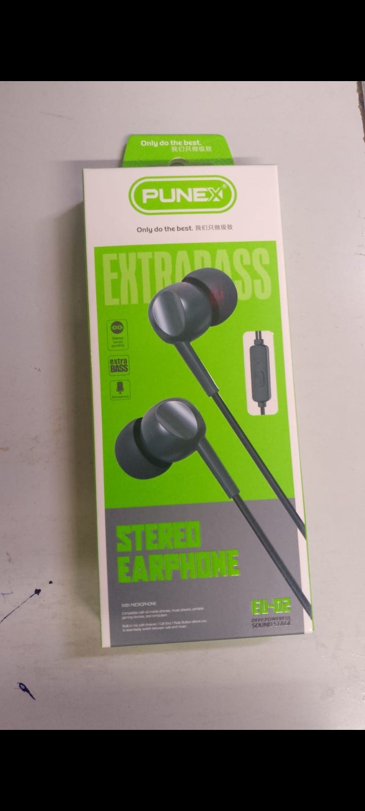 PUNEX EU-02 Extra Bass Stereo Earphones.