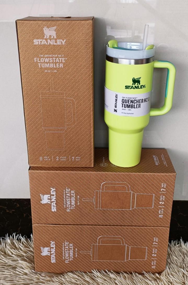 STANLEY CUPS. Stanley Quencher H2.0 FlowState Tumblers, FlowState lid features a rotating cover with three positions: a straw opening, a drink opening, and a full-cover top.
