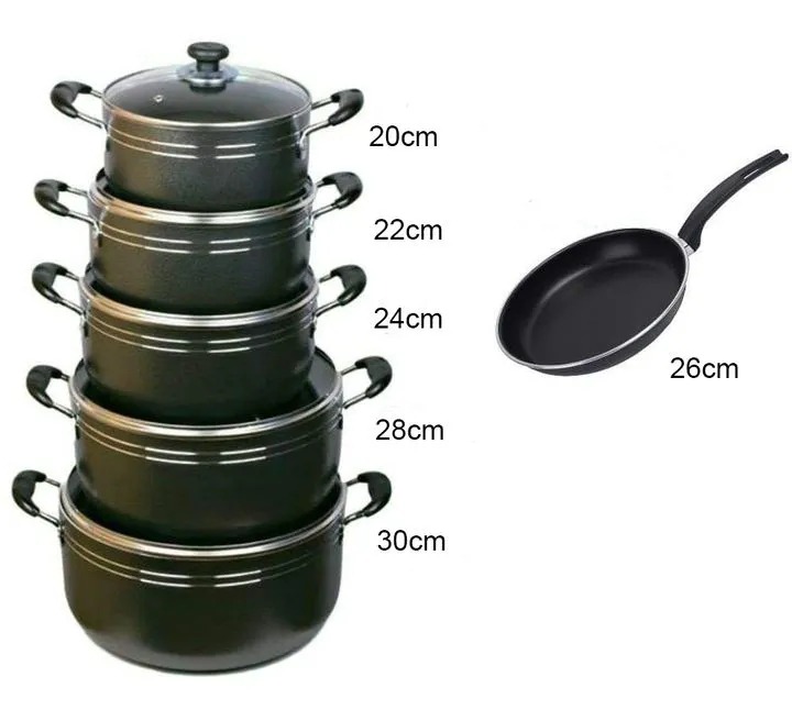 【Promotion】TC 14PCS Nonstick Cookware Set Cooking Pots Sufuria (20/22/24/28/30cm Pots +26cm frying pan)