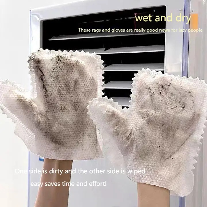 10pcs Disposable rag gloves electrostatic dust removal gloves housework cleaning non-woven gloves  for a pack of 10 Fish Scale Cleaning Duster Gloves Reusable Microfiber Gloves for Blinds House