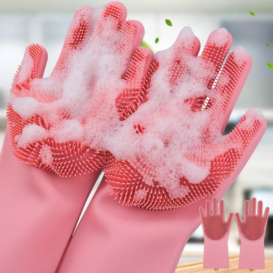 LIMITED STOCK!A pair of reusable silicon wash gloves