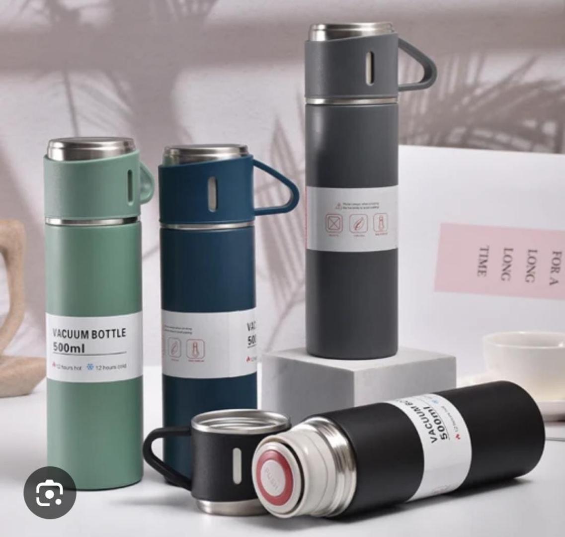 Unbreakable stainless steel GIFT PACK THERMOCUP 500MP+130ML CUPS and gift bag