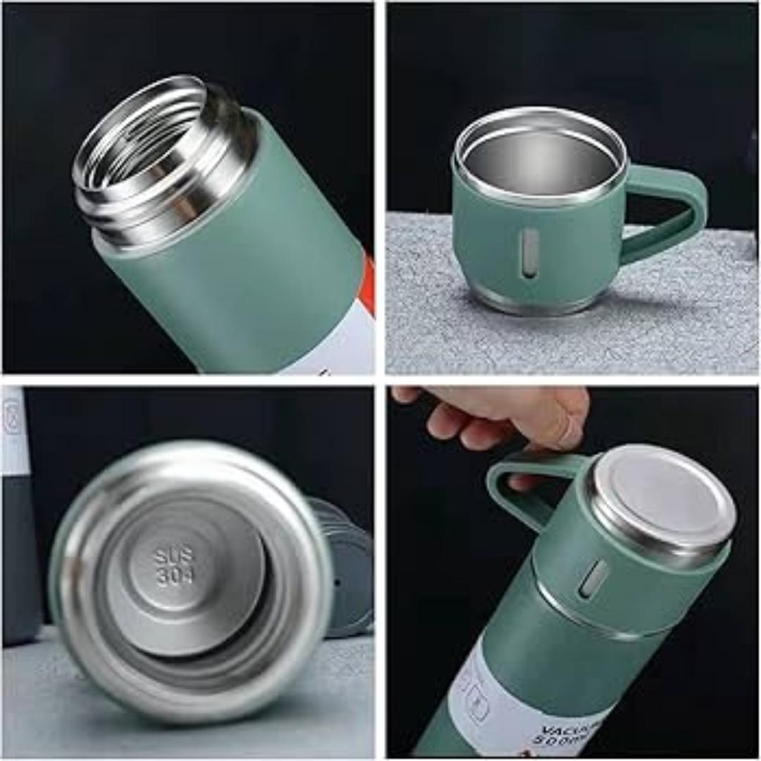 Unbreakable stainless steel GIFT PACK THERMOCUP 500MP+130ML CUPS and gift bag