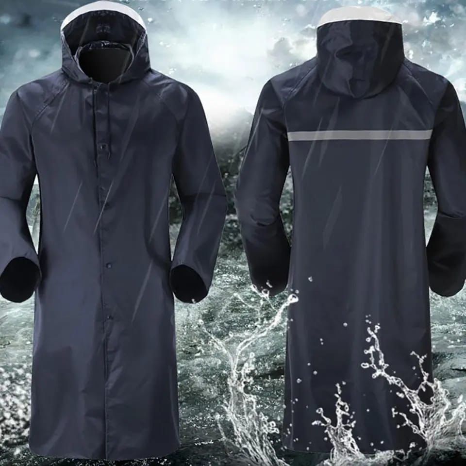 Unisex heavy duty rain coat with lining,Adult raincoat with cap very high quality length 110cms and upto 120kgs.
Raincoat rain jacket with hood,waterproof lightweight active long rain coat