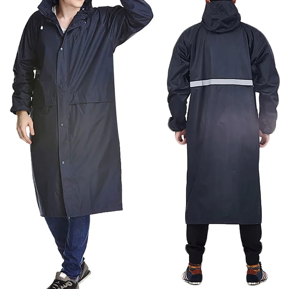 Unisex heavy duty rain coat with lining,Adult raincoat with cap very high quality length 110cms and upto 120kgs.
Raincoat rain jacket with hood,waterproof lightweight active long rain coat