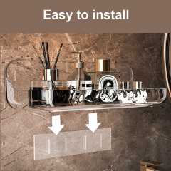 Washstand shelf acrylic no drill organizer shower storage rack cosmetics storage rack wall mounted toilet shampoo holder bathroom organizer