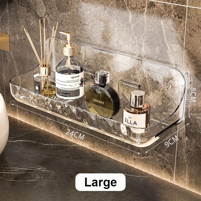Washstand shelf acrylic no drill organizer shower storage rack cosmetics storage rack wall mounted toilet shampoo holder bathroom organizer