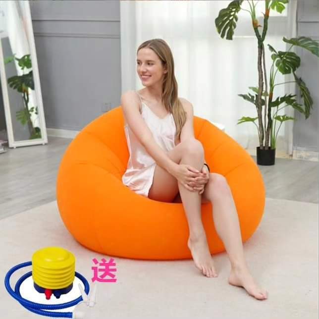 110*110*85 BEAN SOFA,Inflatable lazy sofa seat plus manual pump,can be used in your balcony,living rooms or even tv and reading room