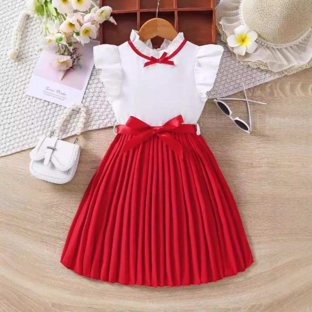 Girls' dresses. Light Summer princess dresses. 3-10 yrs Girls dresses. Summer new girls' waistband pleated sleeveless dress. princess gown, elegant, light and breathable. Casual outfit for kids.