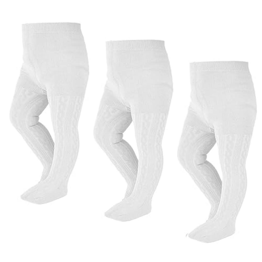 High quality, 2 pairs, cotton girls white & floral stockings, tights at Best price. Girls stockings. Girls leggings. Girls tights.  NEWBORN TO 3 YEARS.