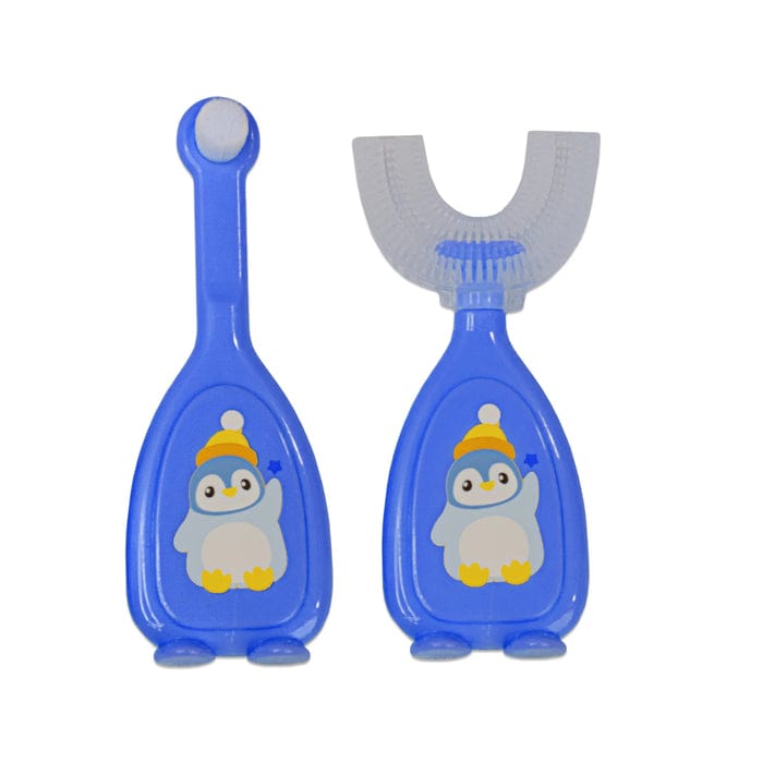 NEW!! 2 IN 1 SET!! Quality, Baby Toothbrush set. Kids toothbrush. Baby friendly toothbrush. U shaped 360⁰ cleaning kids toothbrush. Baby oral care products. Silicone children's brushes for home use.