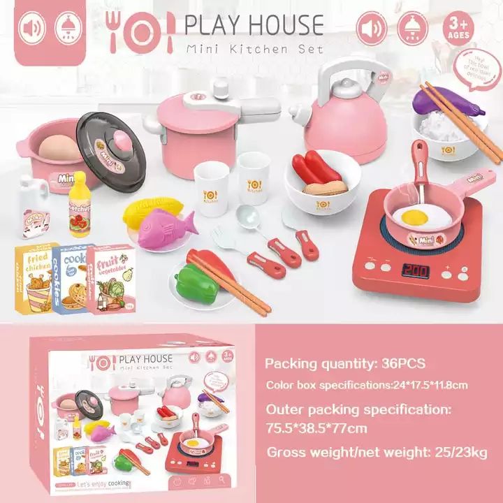 Baby Girls & Boys MINI Kitchen play set. Pretend play toys. Play house mini kitchen set. Educational toys. Induction Cooker Home Appliance Kitchen Utensils, Soft Plastic Role Play Electric Kitchen.