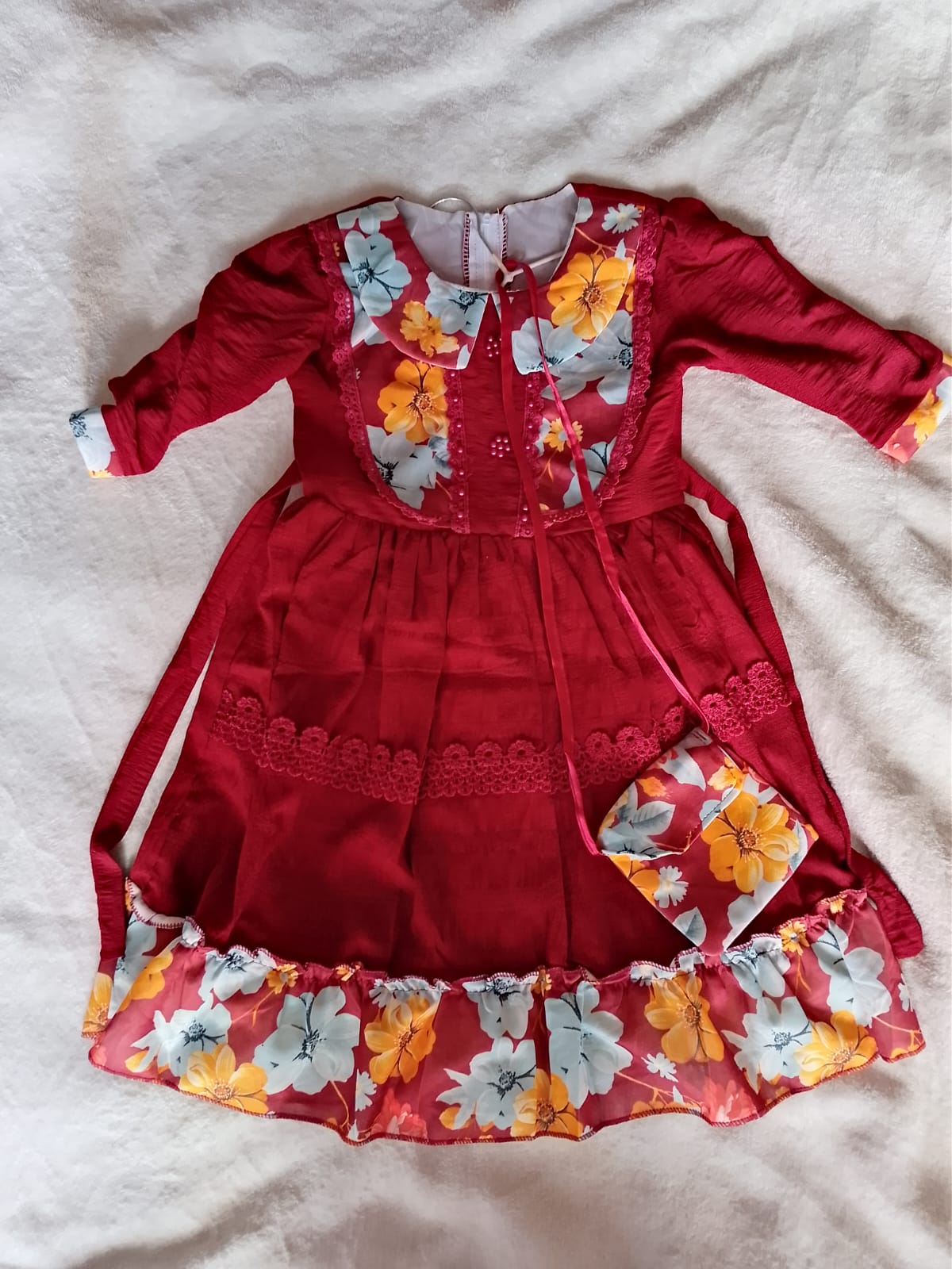 Baby Girls dresses. Elegant kids dresses. solid color, round neck. Suitable for birthday party, christmas party, church dress, performance dress. Comes with a purse. big girls dresses.