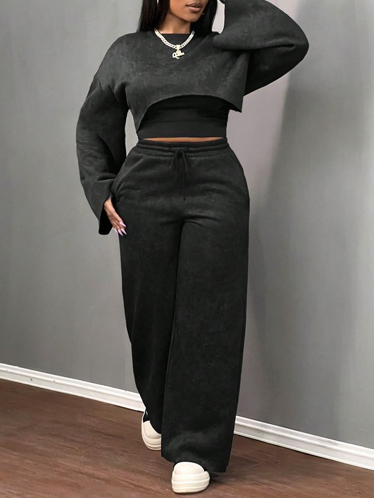 High quality 3pc ladies' tracksuits. Sweatpants +Tube top+ wide leg pants. Heavy turkey quality women clothes.  women solid color 3pc tracksuits. Casual wear, Sportswear, street wear, Travel wear.