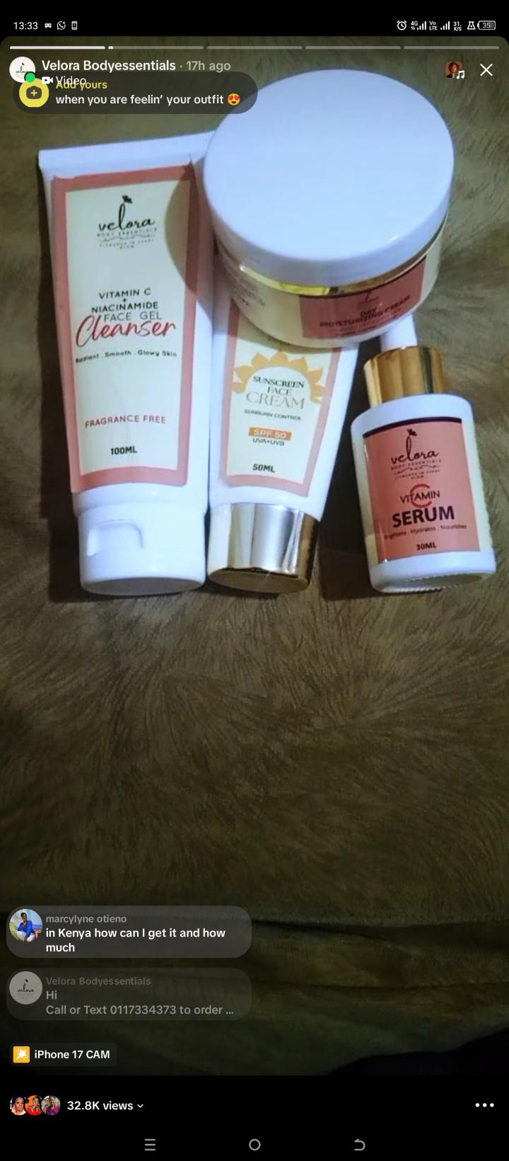 Velora Body Essentials All Plus Kit – Complete Vitamin C + Niacinamide Brightening Skincare Set for Glowing, Hydrated, Even-Toned Skin | 4-Step Face Care Routine for Women | SPF 50 Sunscreen & Serum