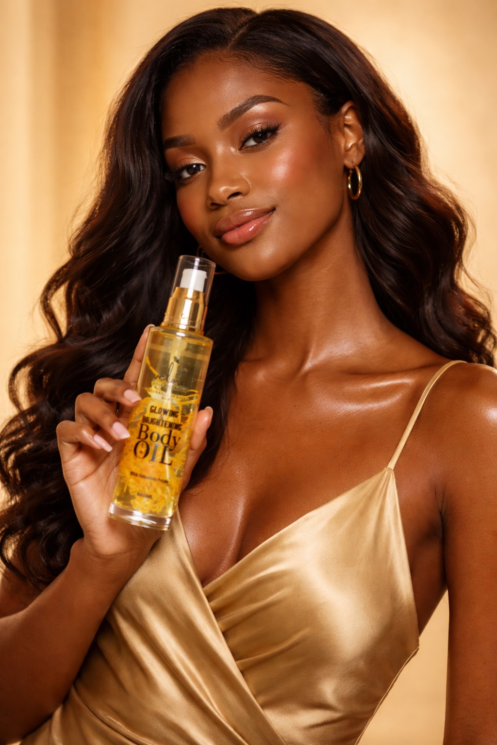 Velora Glowing & Brightening Body Oil with Calendula Petals 100ml – Moisturizing Radiant Skin Oil for Dry Skin, Dark Spots, Even Tone, Natural Glow Body Care for Women & Men