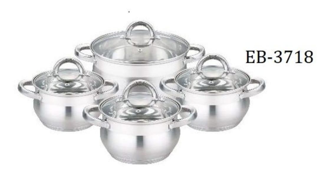 Edenberg 8pcs Dish Washer Safe and Stainless Steel Cookware Set