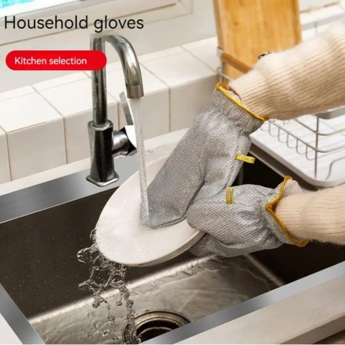 Magic Steel Wire Cleaning Gloves Household Dishwashing Gloves