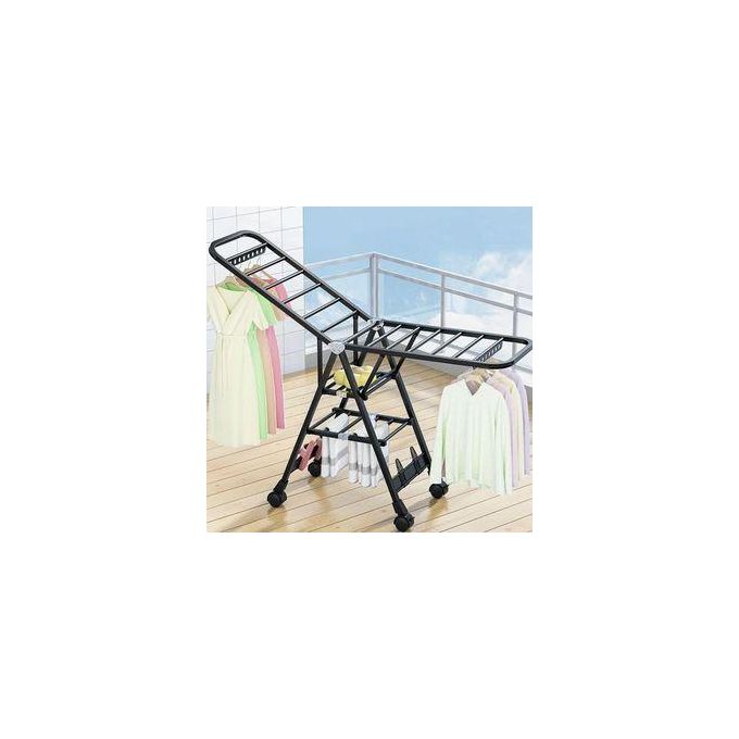 Movable and Foldable Durable Clothes Drying Rack with Wheels