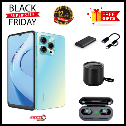 CORN C16 PRO MAX 6.6" STORAGE ROM 64GB RAM 5GB STRONG BATTERY 5000 mAh DOUBLE SIM CARD SMART PHONE ON OFFER FINGERPRINT FACE