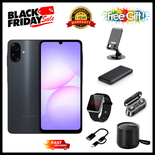 [New Arrival] Samsung Galaxy A07 128GB+4GB 6.7" 90Hz Display 50MP Rear+8MP Front Cameras 5000mAh Battery 25W Fast Charging IP54 One UI 7 Android 15+(6Years Of OS Updates) Galaxy AI Smartphones